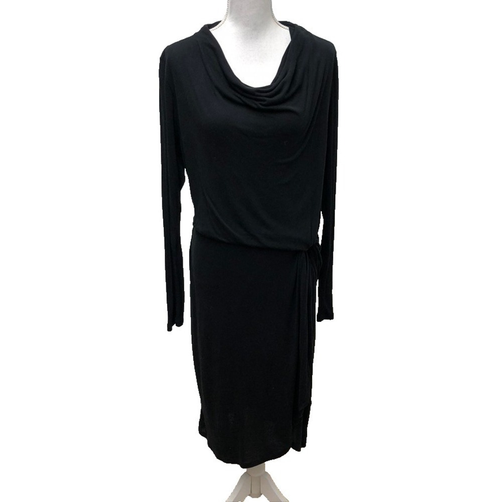 Ted Baker Neyda Jersey Knit Faux Wrap Dress Womens 6‎ Black Career Teacher